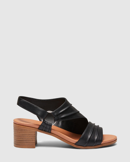 Image of Sandals. Product name - Usera Women's Strappy Low Heel BLACK Novo Sandals in Black colour by brand - NOVO