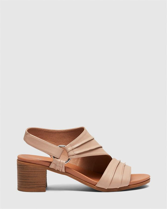 Image of Sandals. Product name - Usera Women's Strappy Low Heel Nude Novo Sandals in Nude colour by brand - NOVO