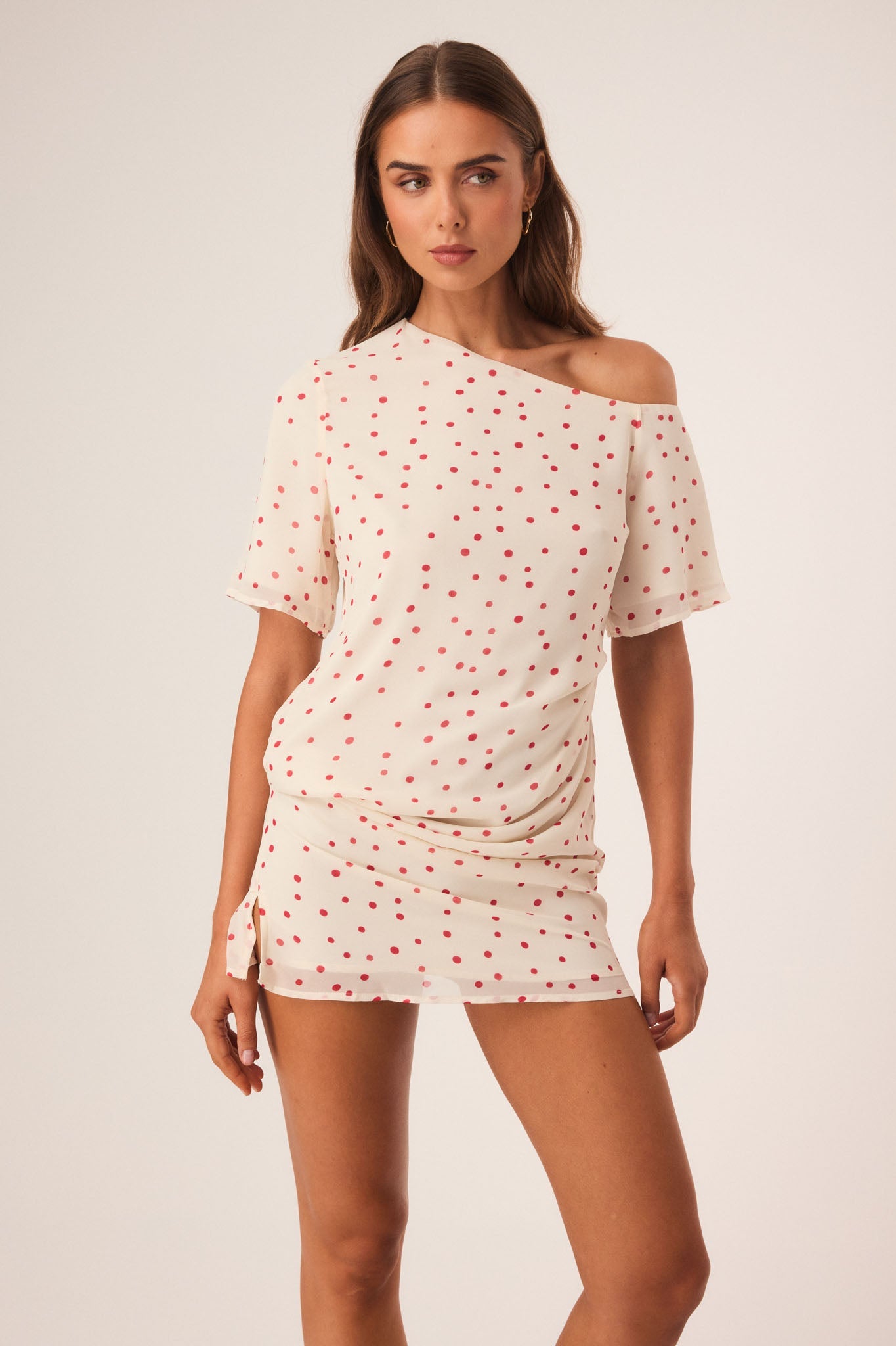 Image of Dresses. Productname: SNDYS VAIRE MINI DRESS in Vanilla Polka colour by brand - SNDYS