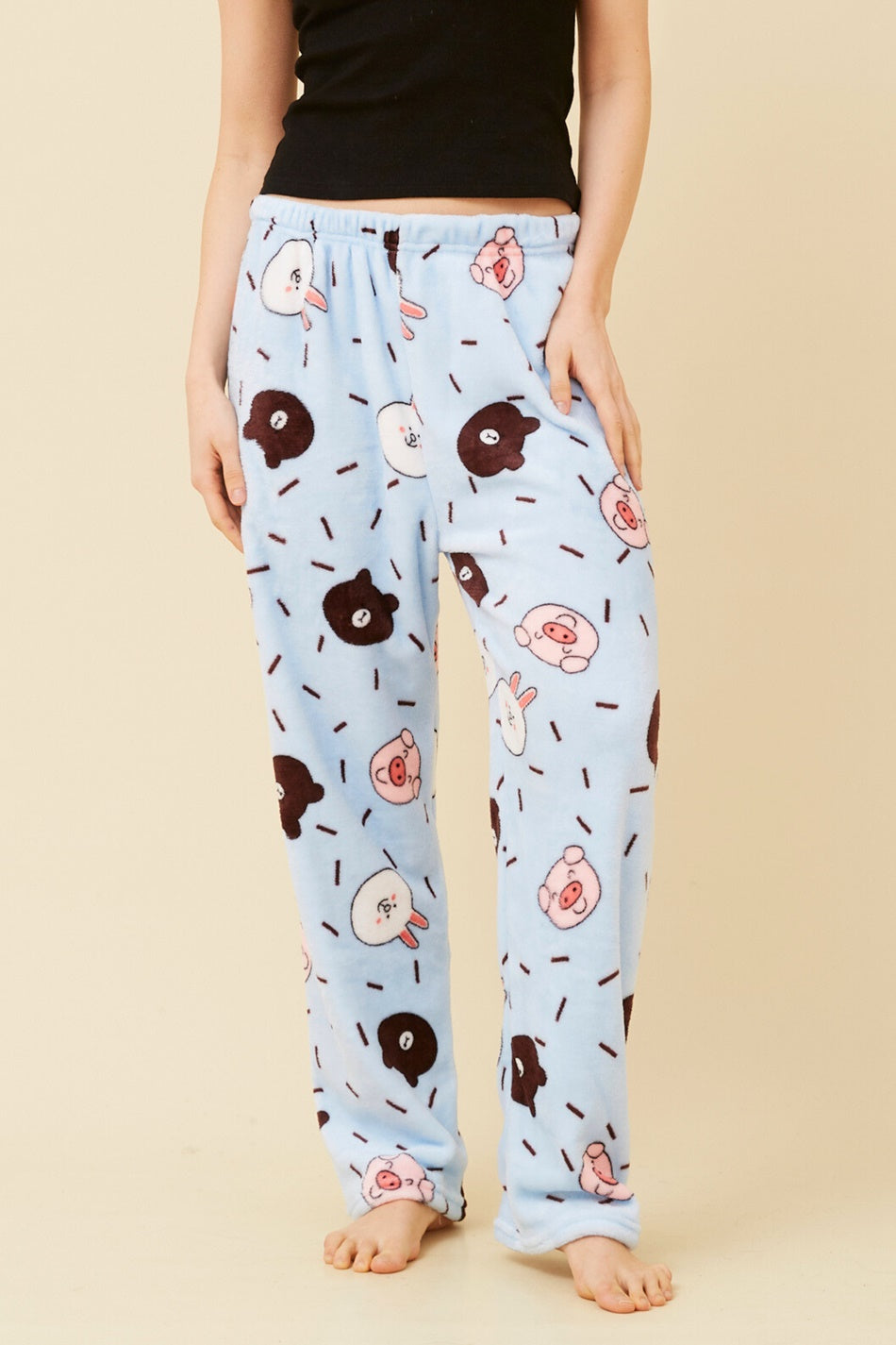 LEE ANIMAL PRINT PLUSH PYJAMA PANTS (Blue)