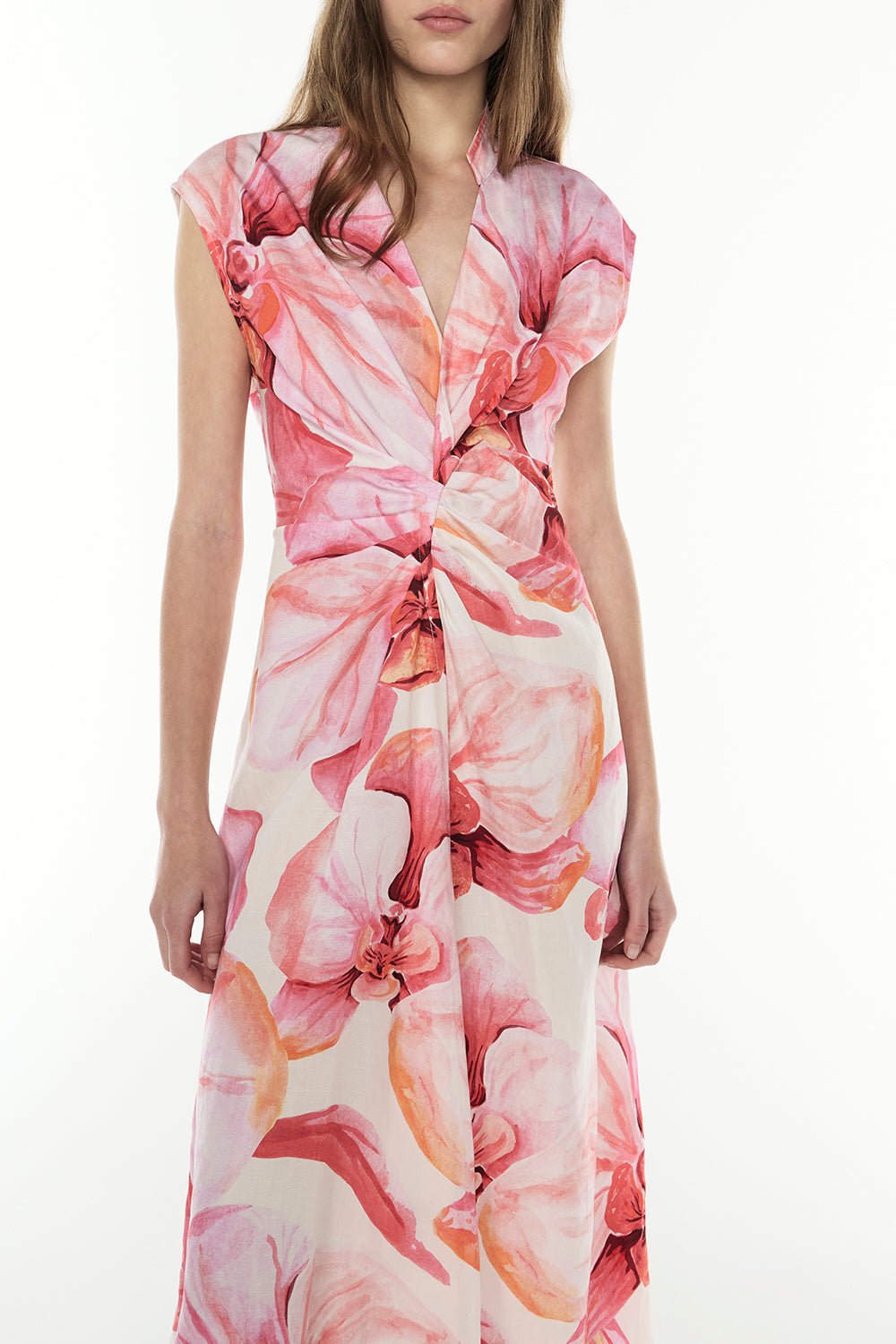 Still Life Midi Dress (Pink/Melon)