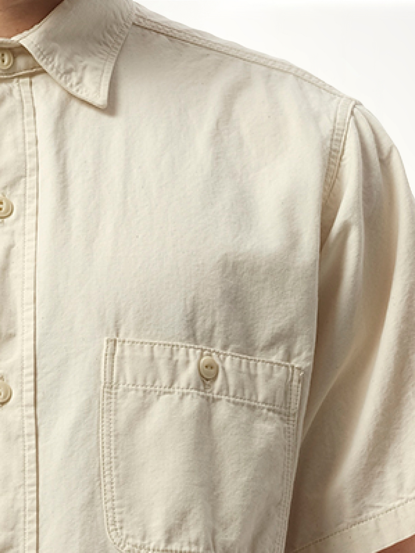 MAISON MARGIELA Denim Short Sleeve Shirt (White)