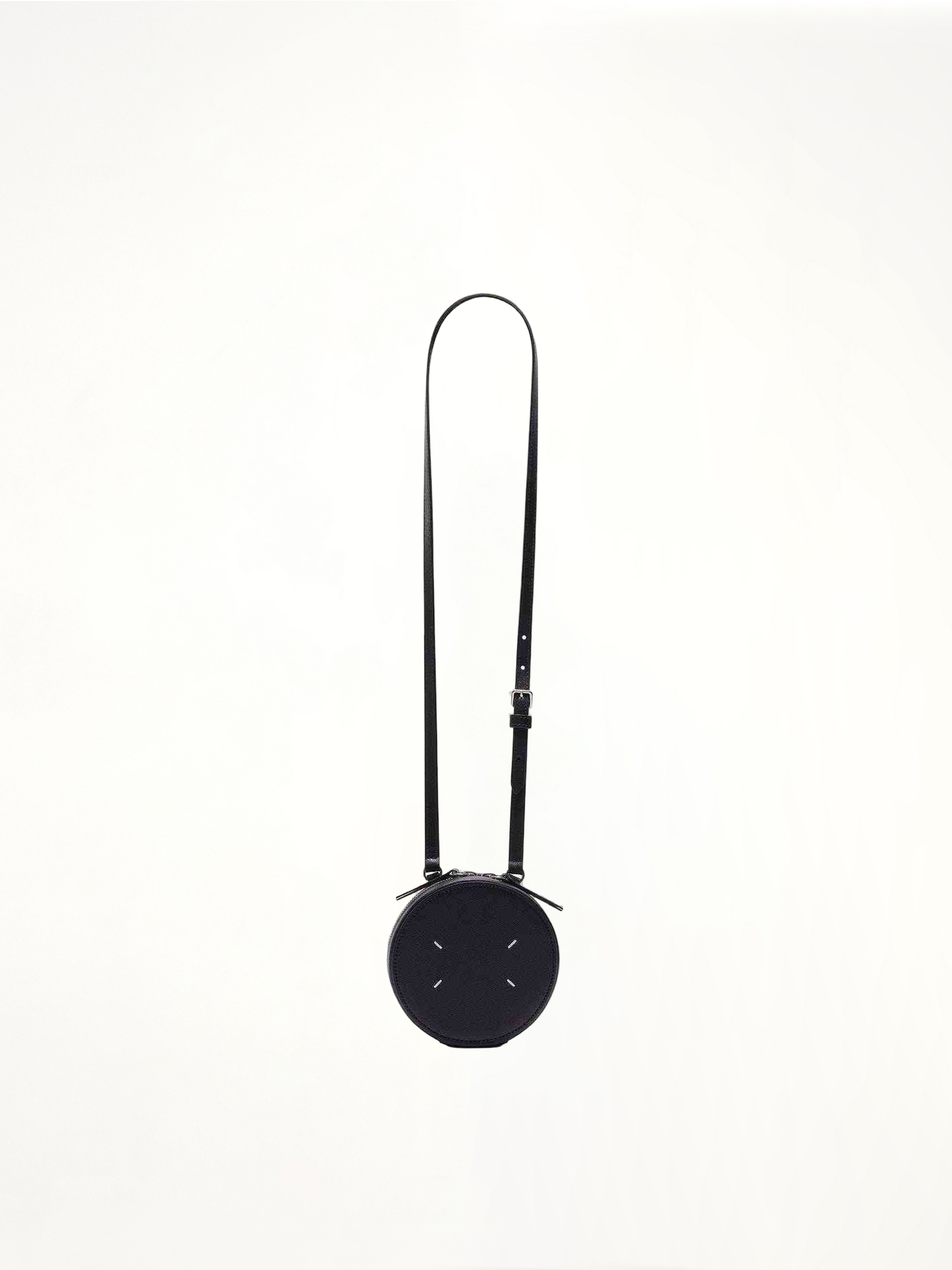 Image of Wallets & Money Clips. Product name - Micro Circle Bag in Black colour by brand - MAISON MARGIELA