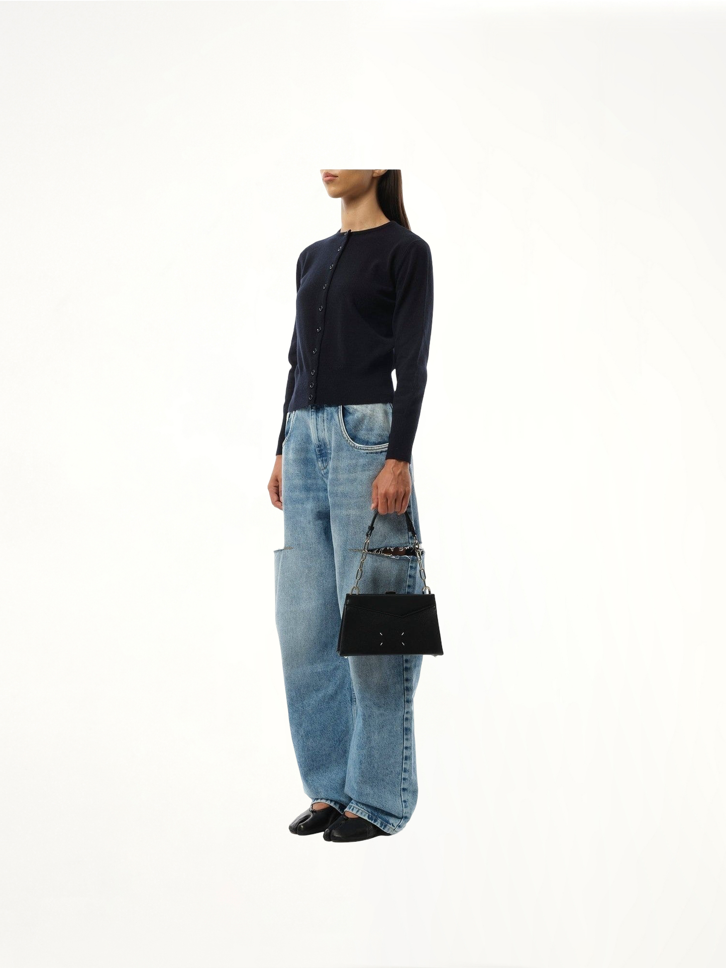 MAISON MARGIELA Snatched Small Shoulder Clutch Bag (Black)