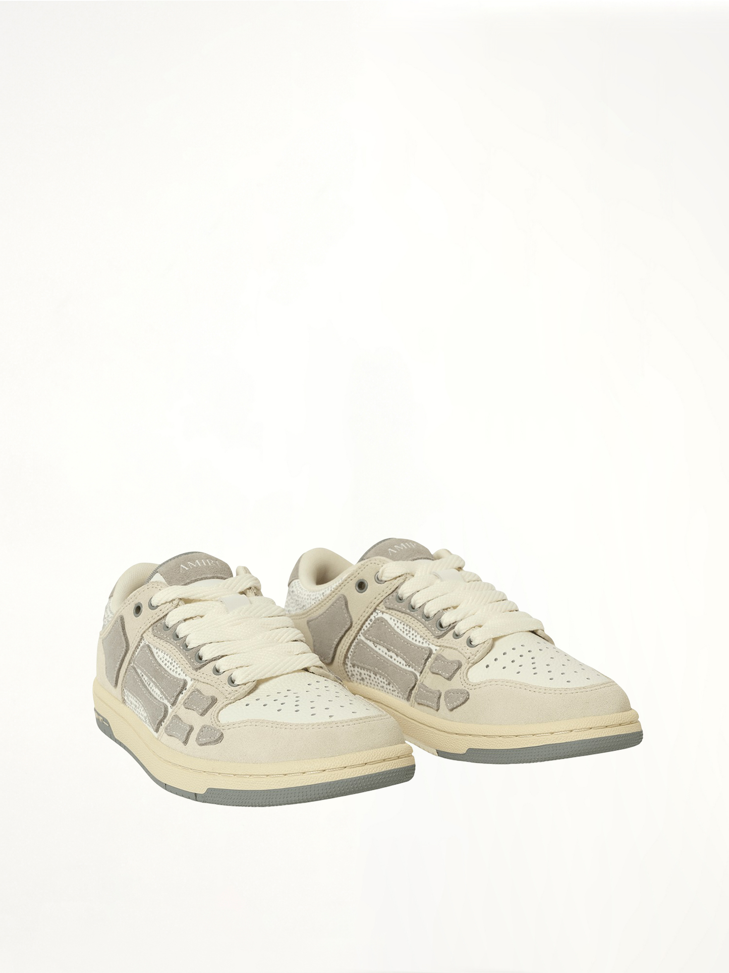 AMIRI Crystal Suede Skeleton Top Low Sneaker (White)