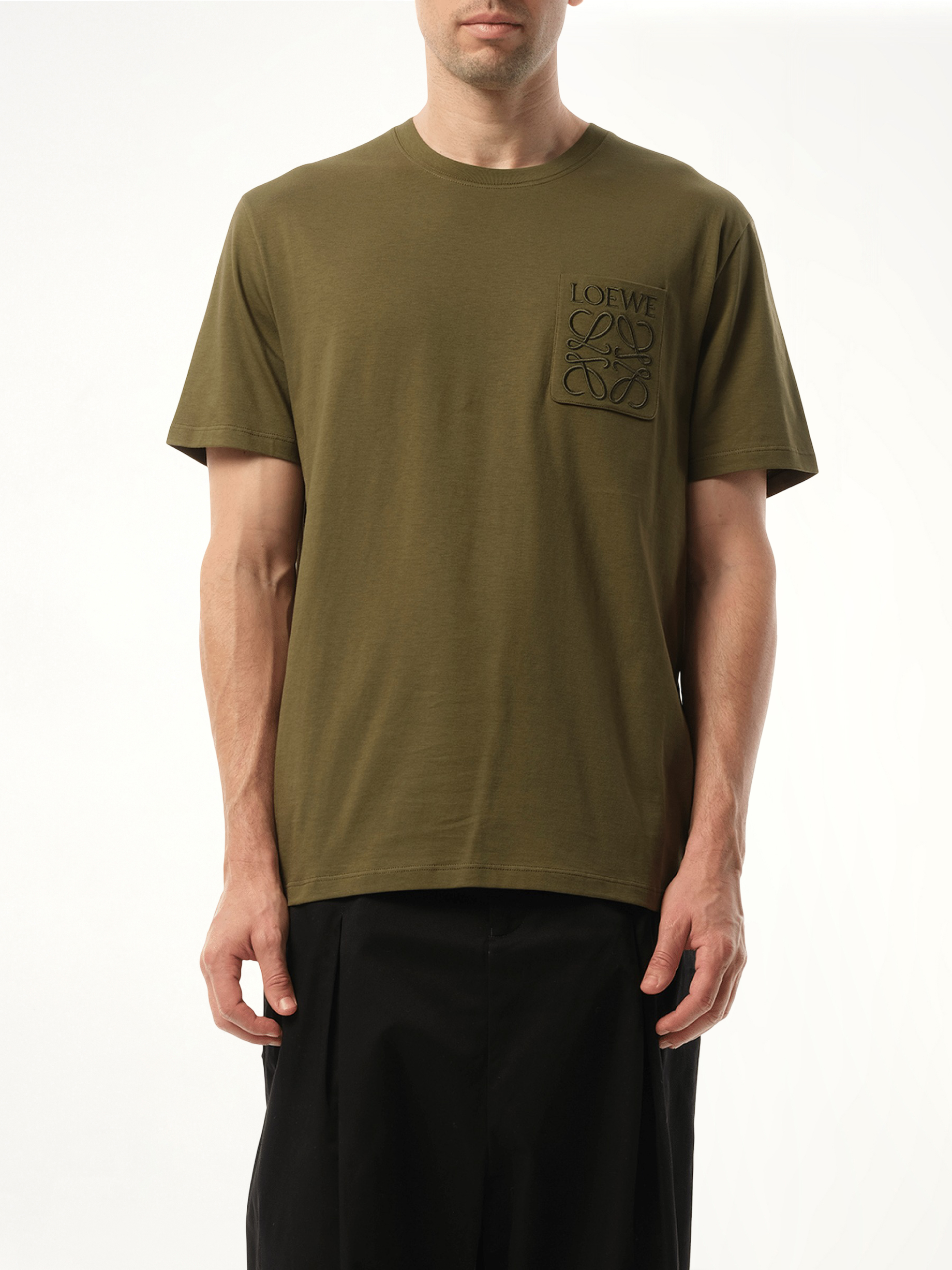 Image of T-Shirts. Product name - Relaxed Anagram T-Shirt in Green colour by brand - LOEWE