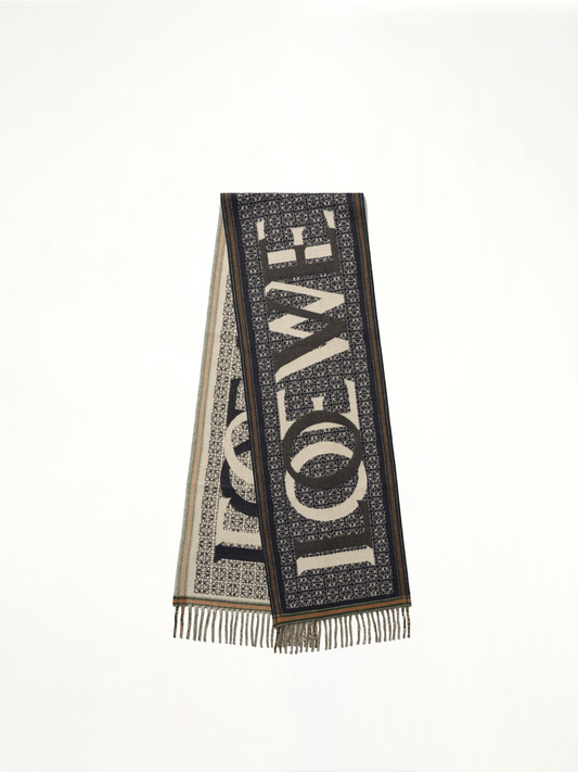 Image of Accessories. Productname: LOEWE Loewe Love Scarf in NAVY colour by brand - LOEWE