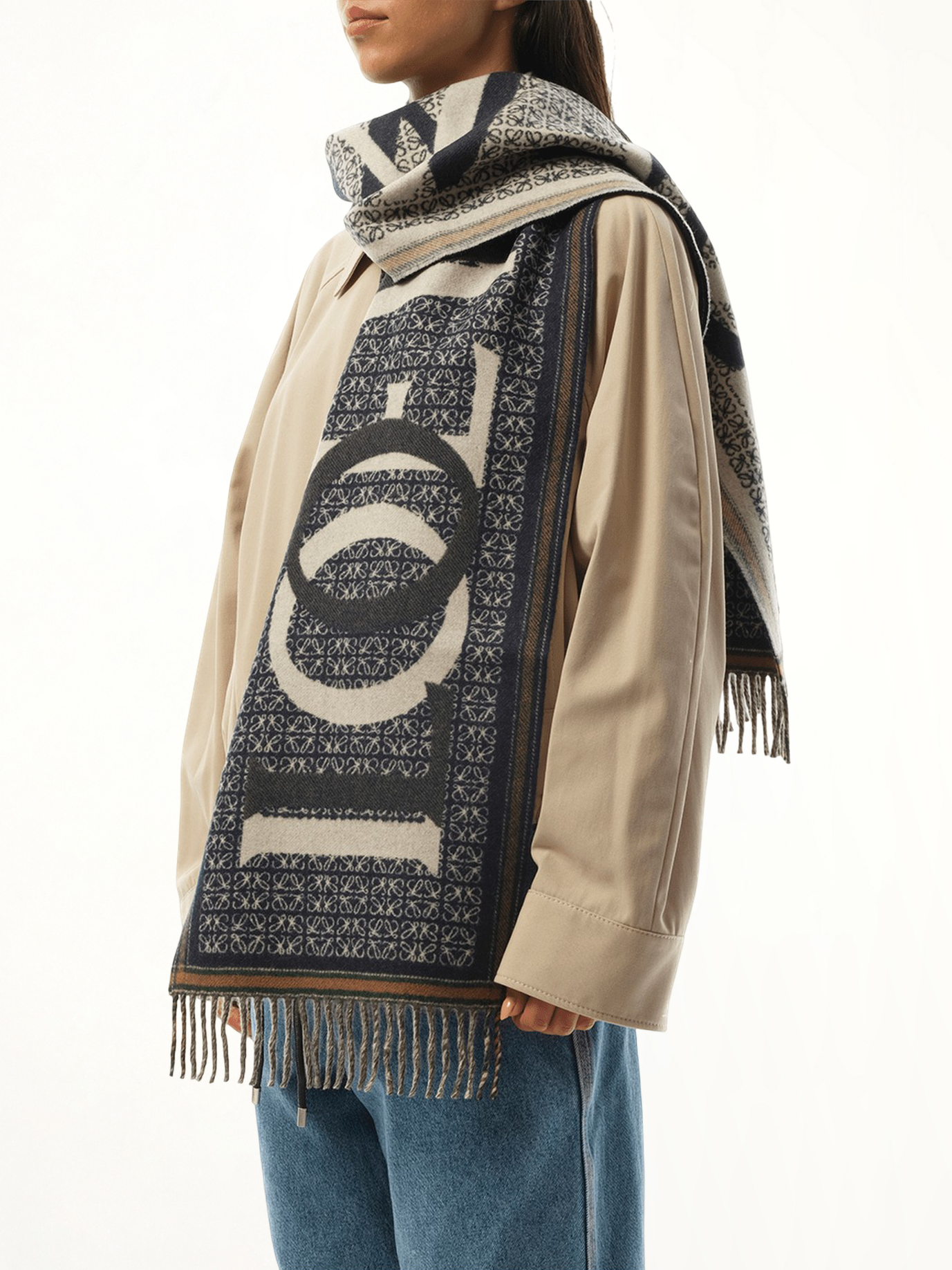 LOEWE Loewe Love Scarf (Navy)