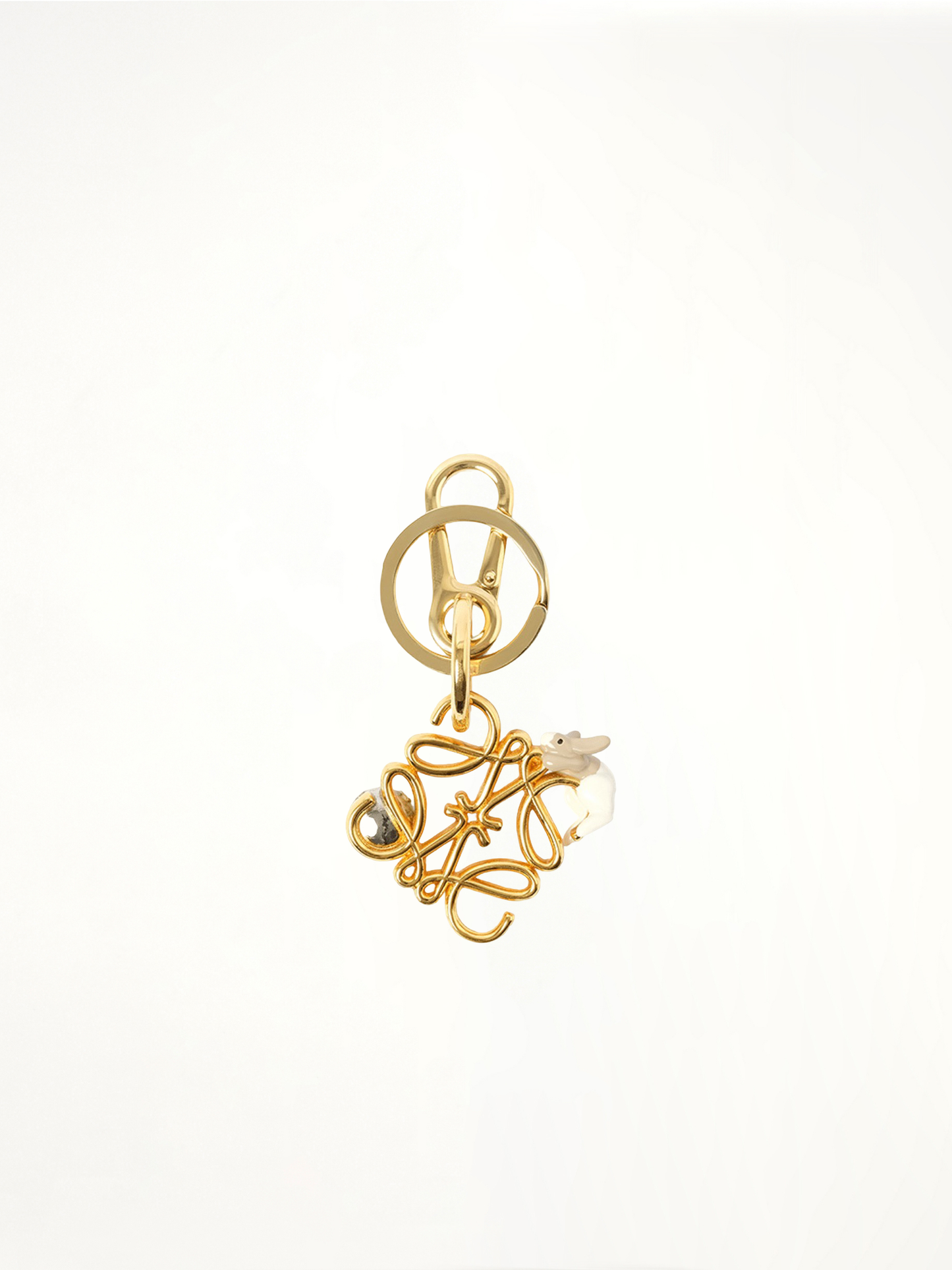 Image of Charms. Product name - Anagram Charm with Bunny in Brown colour by brand - LOEWE