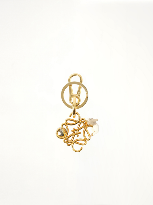 Image of Charms. Product name - Anagram Charm with Bunny in Brown colour by brand - LOEWE