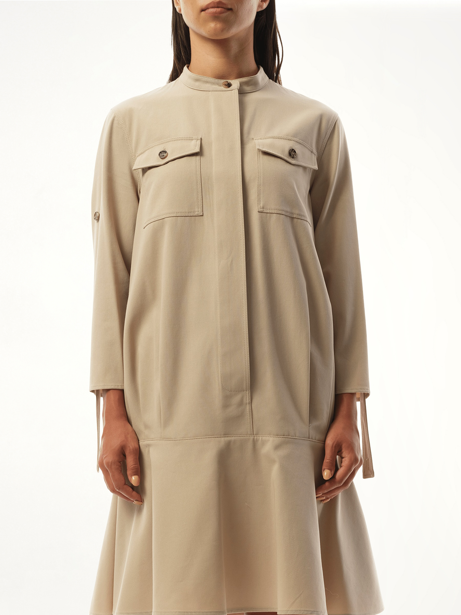Image of Dresses. Productname: LOEWE Drop Waist Dress in Beige colour by brand - LOEWE