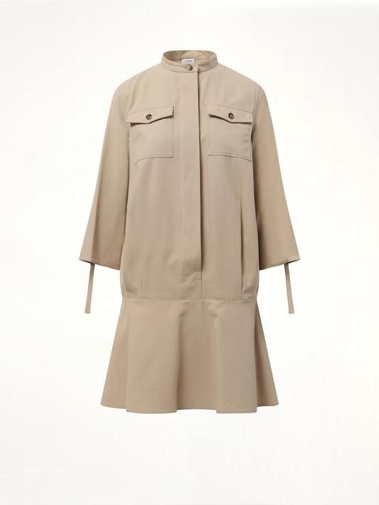 LOEWE Drop Waist Dress (Beige)