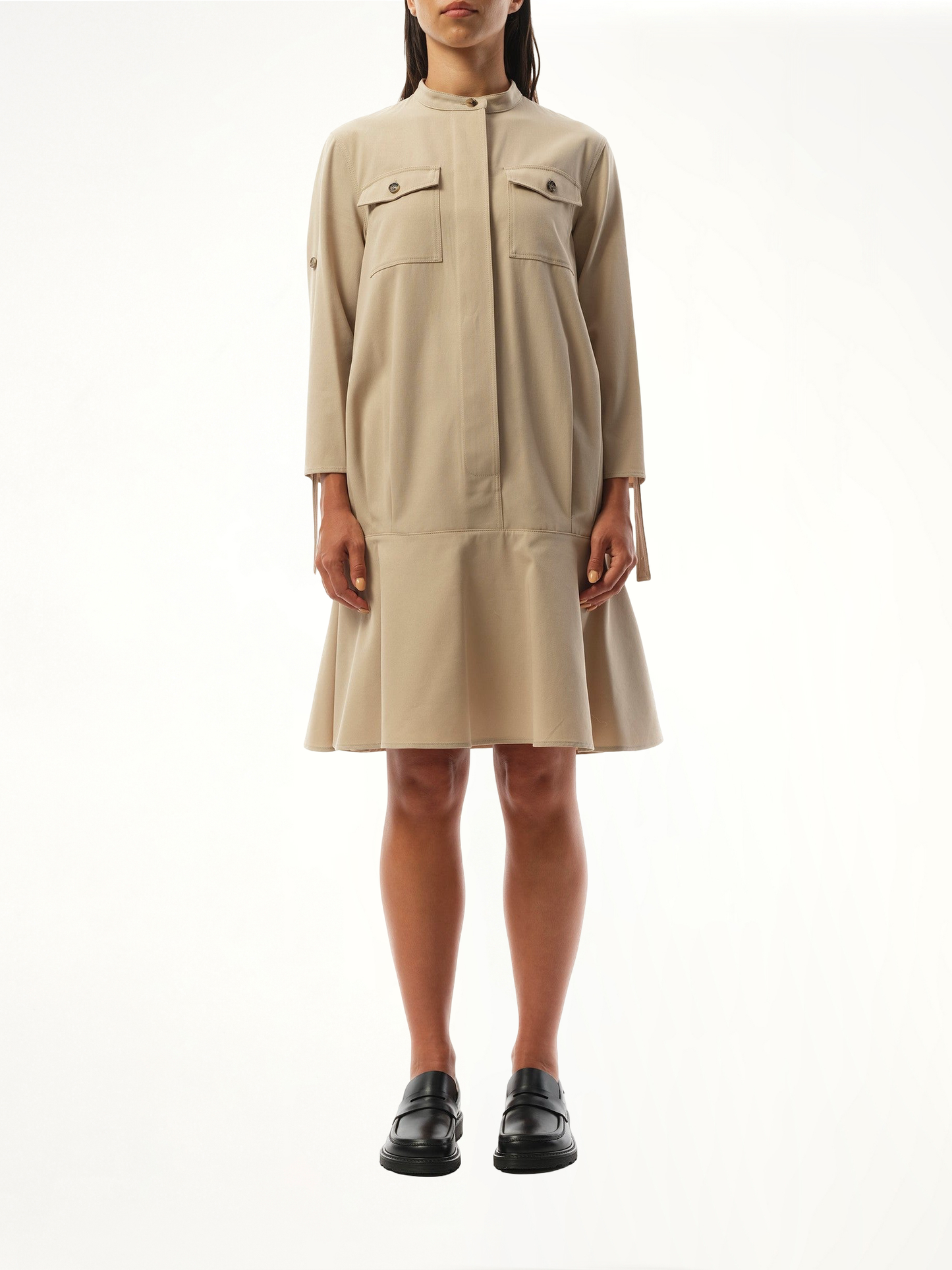 LOEWE Drop Waist Dress (Beige)