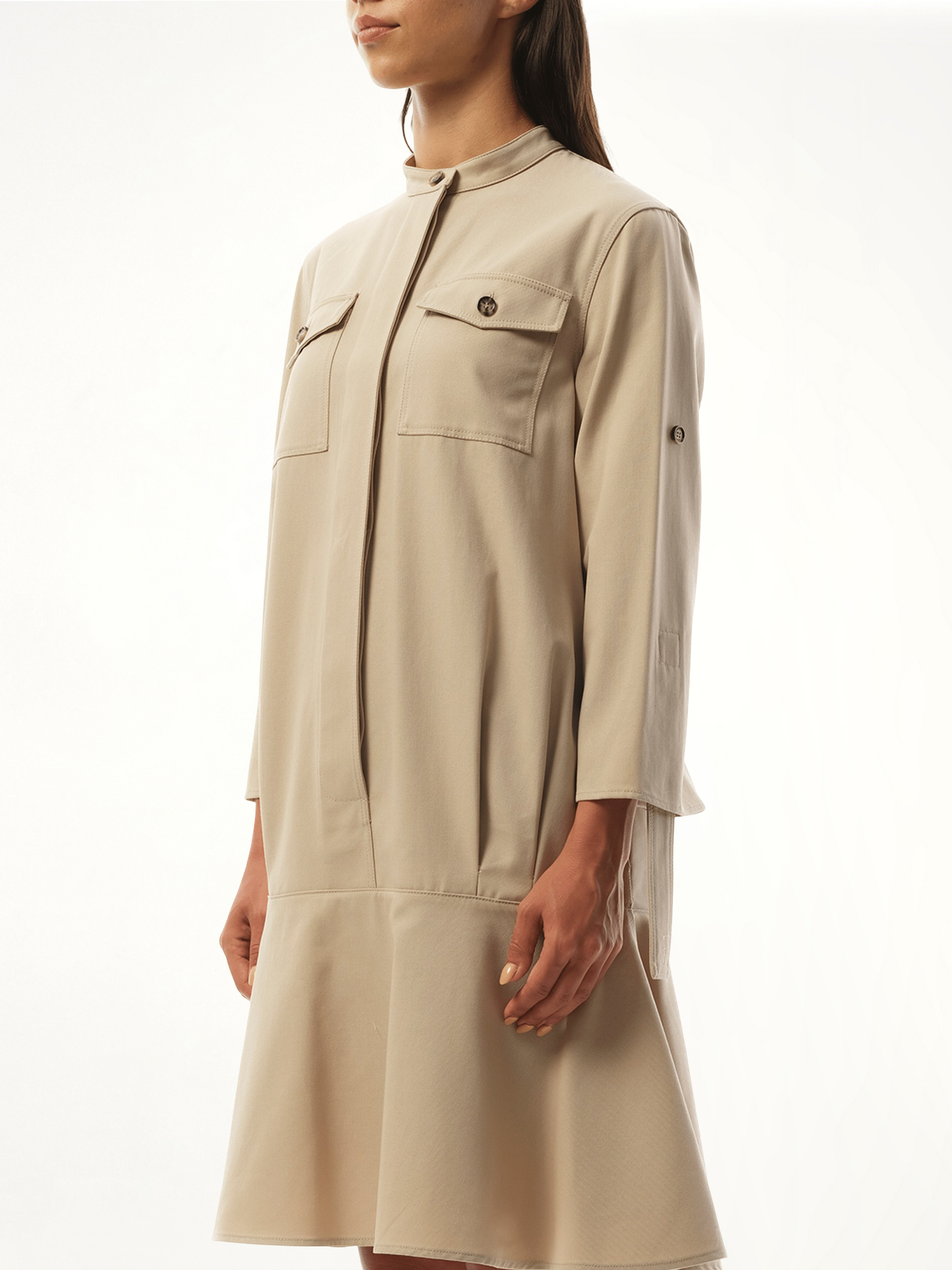 LOEWE Drop Waist Dress (Beige)