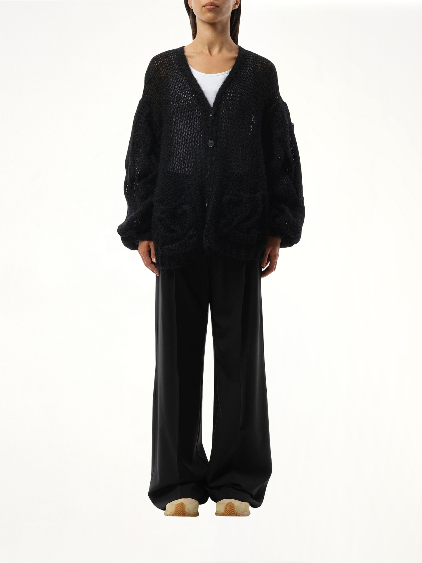 LOEWE Relaxed Fit Anagram Cardigan (Black)