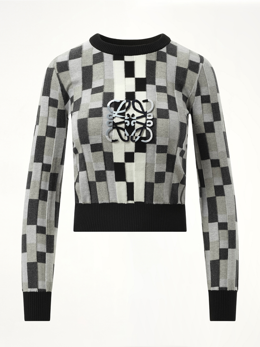 LOEWE Intarsia Anagram Sweater (Grey)