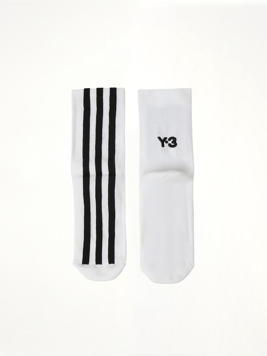 Y-3 Stripe Socks (White)