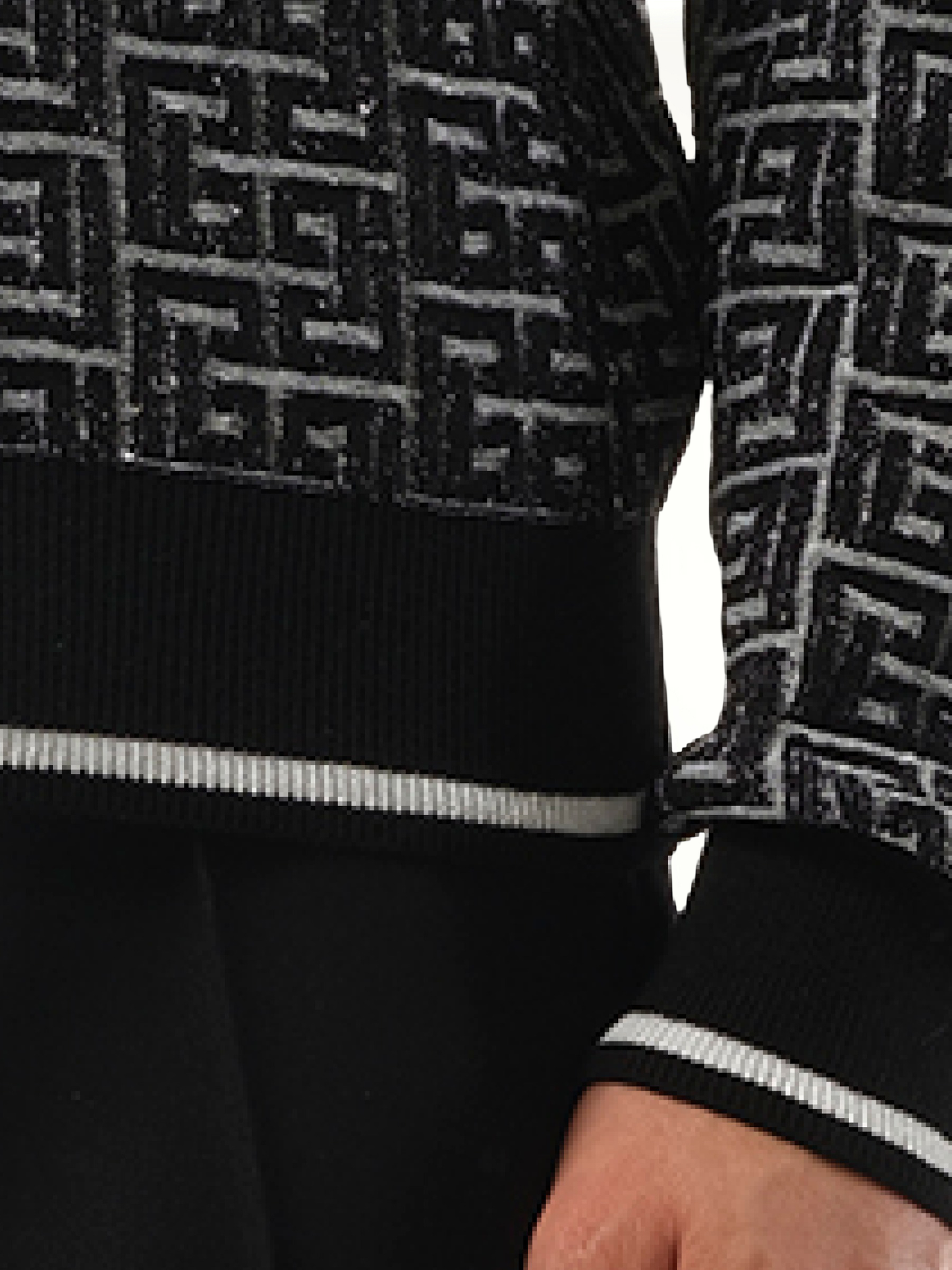 BALMAIN 3D Monogram Vanise Knit Sweater (White)