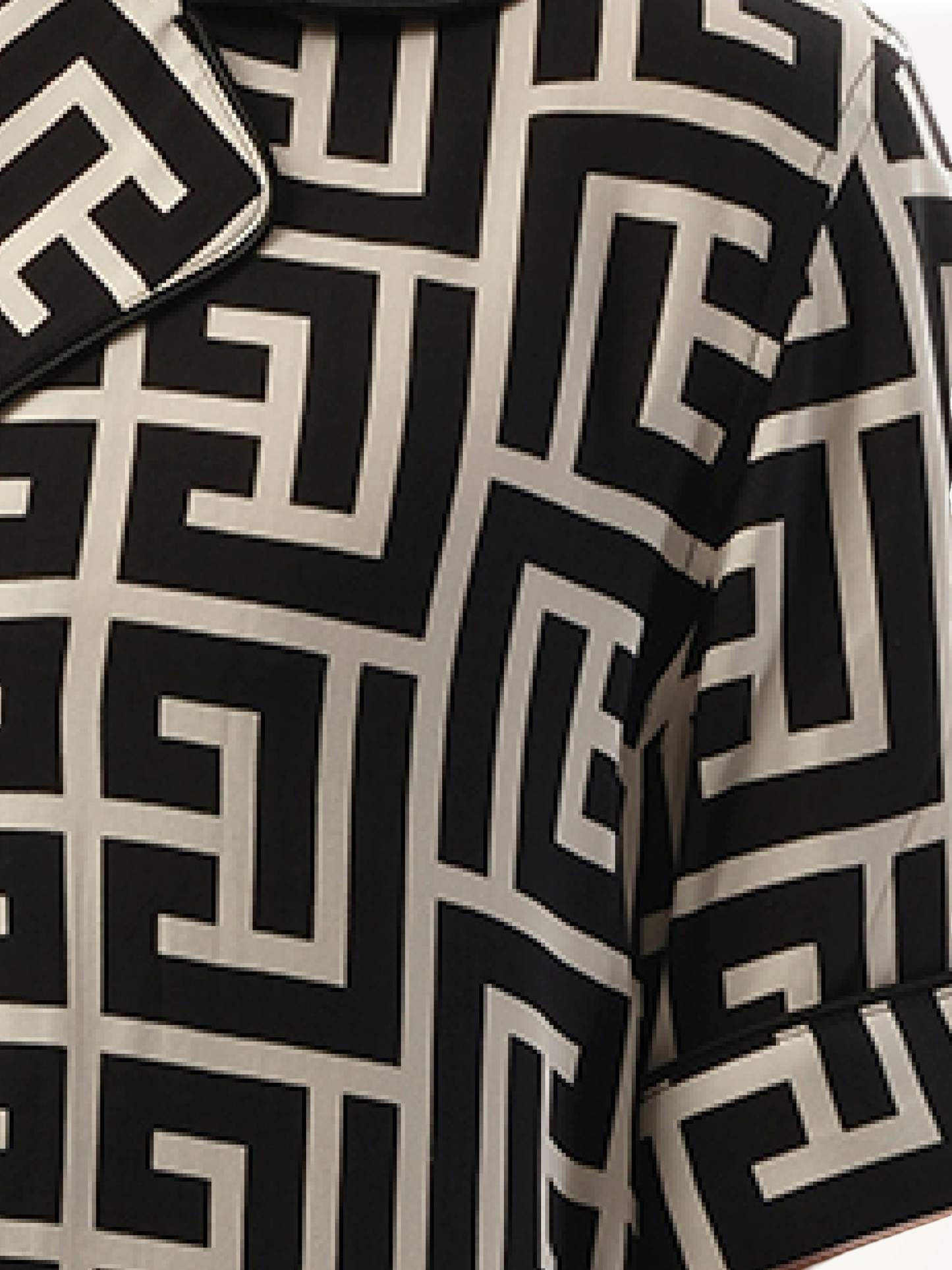 BALMAIN Macro Monogram Pyjama Shirt (Ivory/Black)