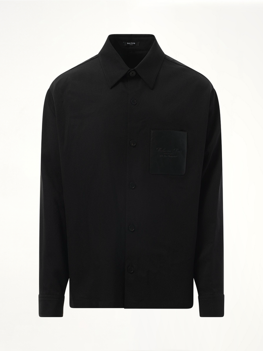 BALMAIN Couture Label GDP Overshirt (Black)