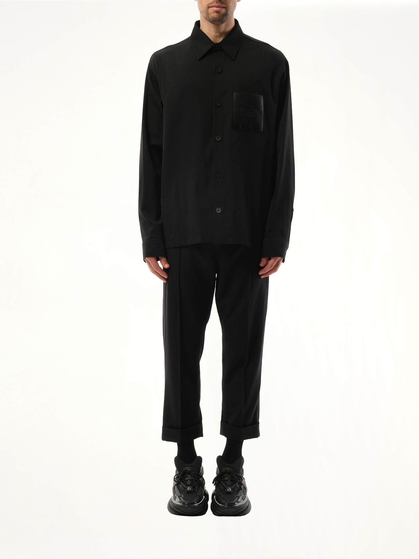 BALMAIN Couture Label GDP Overshirt (Black)