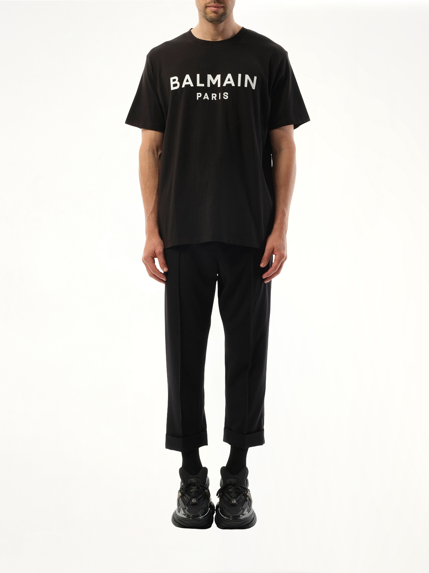 BALMAIN Balmain Print Reg Fit T-Shirt (Black)