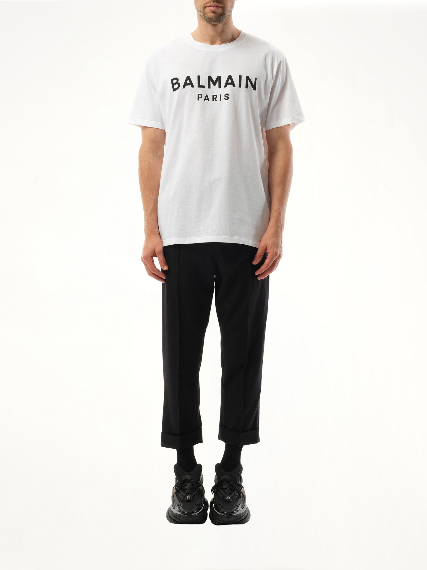 BALMAIN Balmain Print Reg Fit T-Shirt (White)