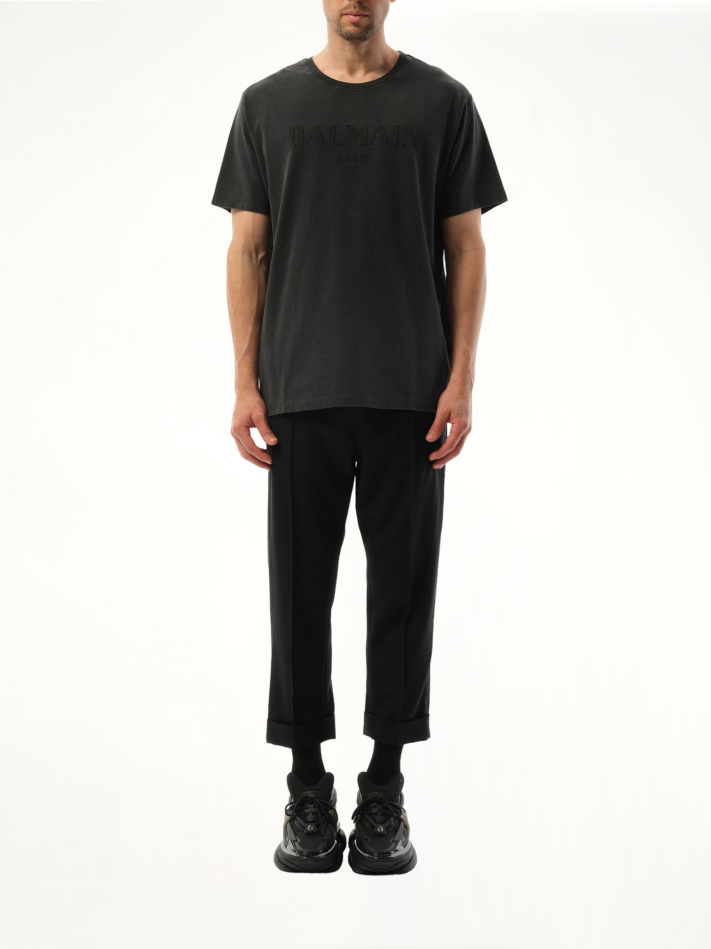 BALMAIN Balmain Vintage Emb T-Shirt (Grey)