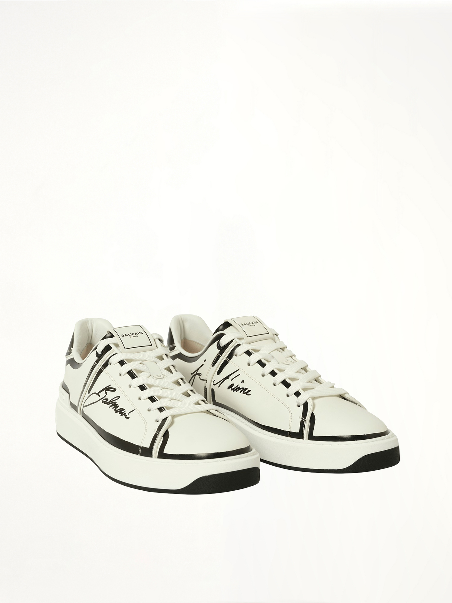 BALMAIN B-Court-Printed Balmain Sneaker (White)