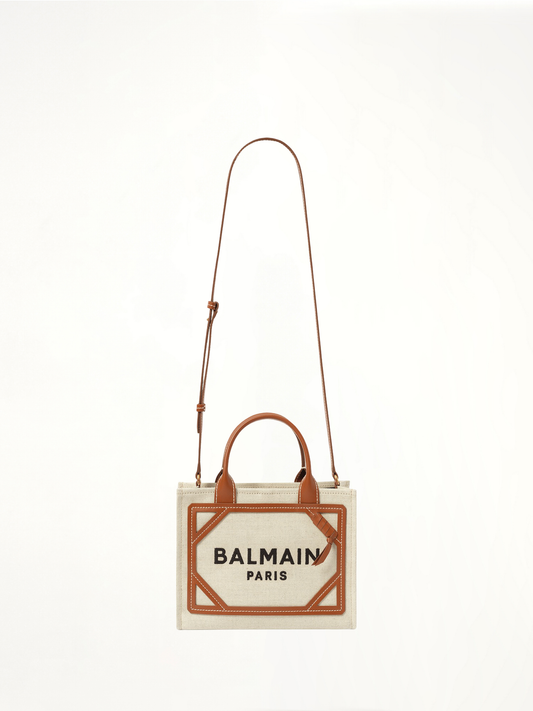 Image of Bags. Productname: BALMAIN B-Army Small Canvas Shopper Bag in BEIGE colour by brand - BALMAIN