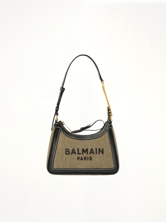 Image of Bags. Productname: BALMAIN B-Army Shoulder Canvas Bag in GREEN colour by brand - BALMAIN