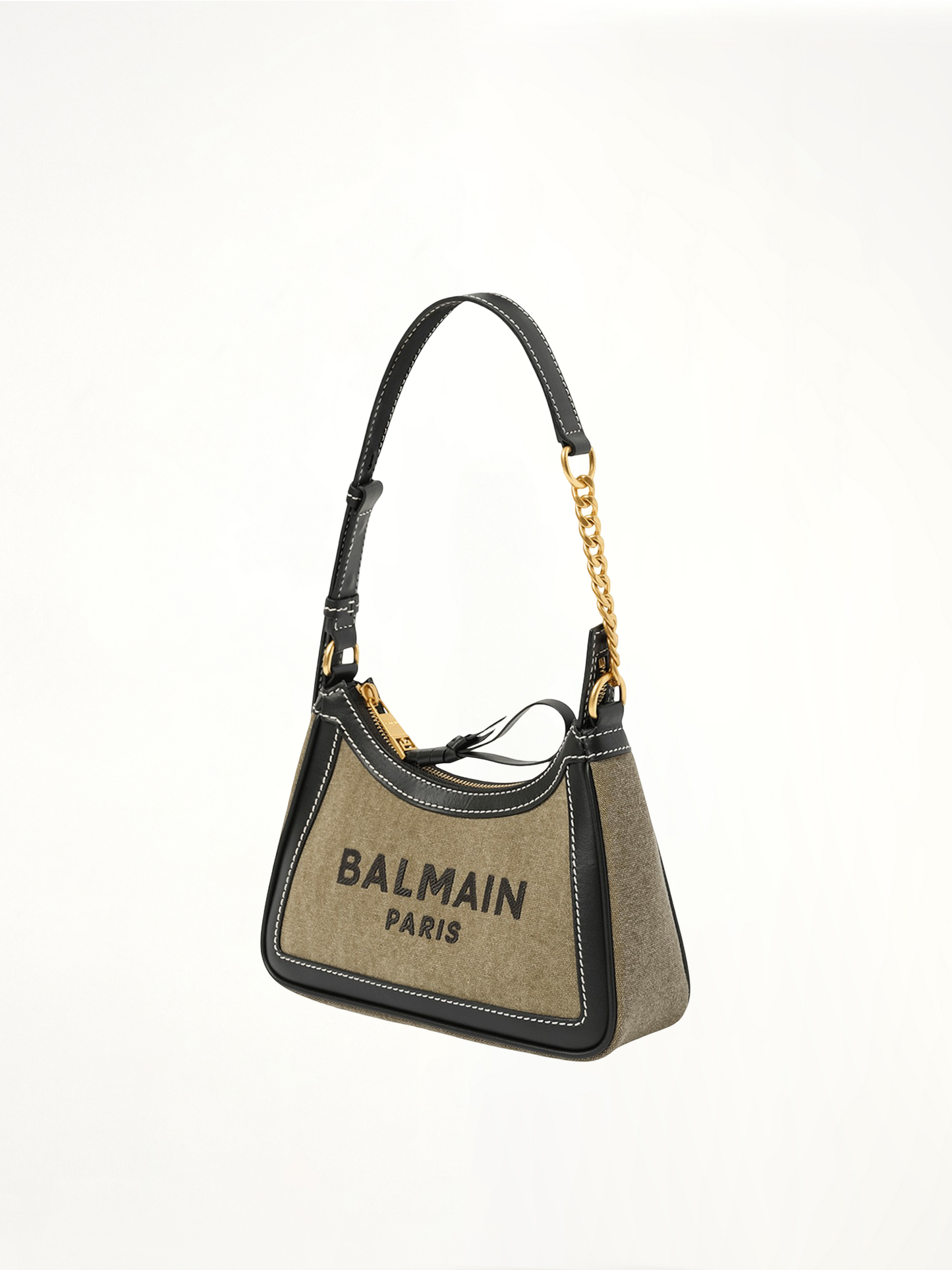 BALMAIN B-Army Shoulder Canvas Bag (Green)