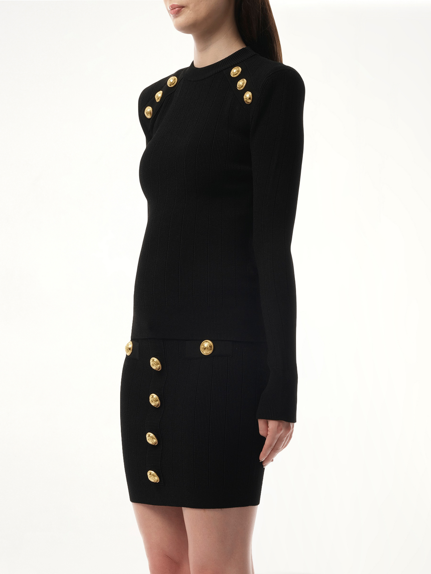 BALMAIN Button-Trimmed Sweater (Black)