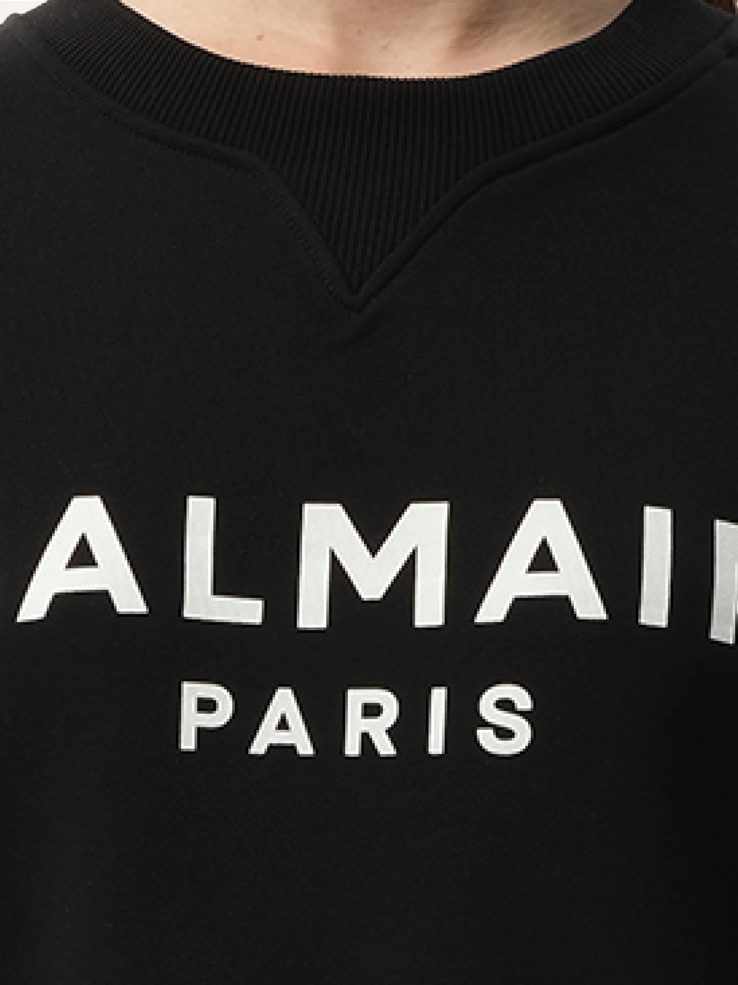 BALMAIN 3 Button Balmain Printed Sweatshirt (Black/White)