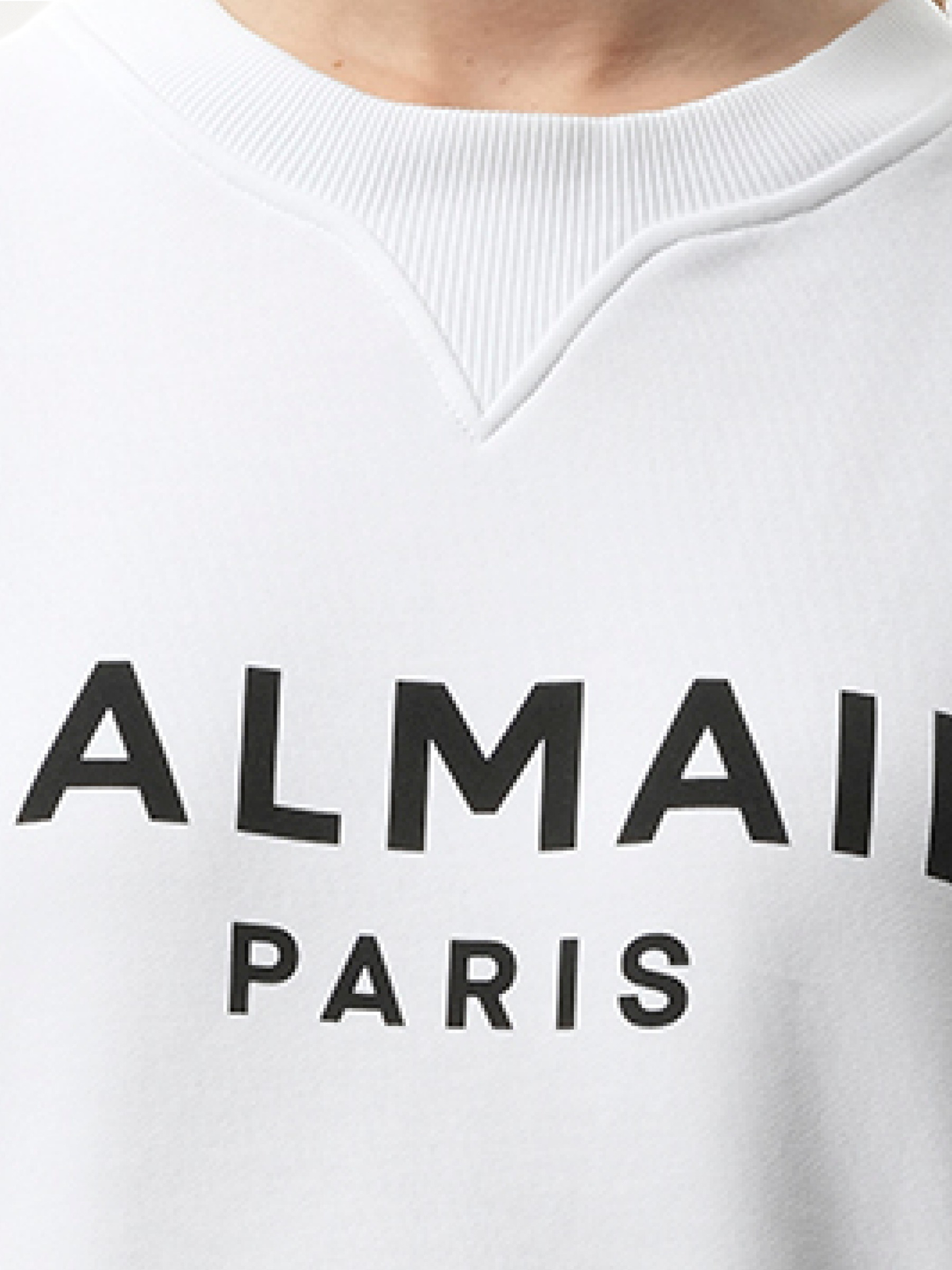 3 Button Balmain Printed Sweatshirt (White)