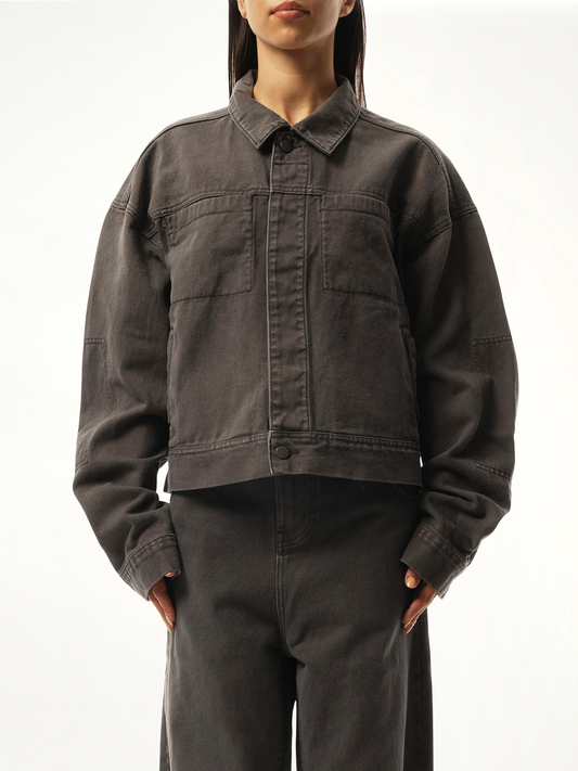 Image of Coats & Jackets. Productname: ENTIRE STUDIOS Gem Denim Jacket in GREY colour by brand - ENTIRE STUDIOS