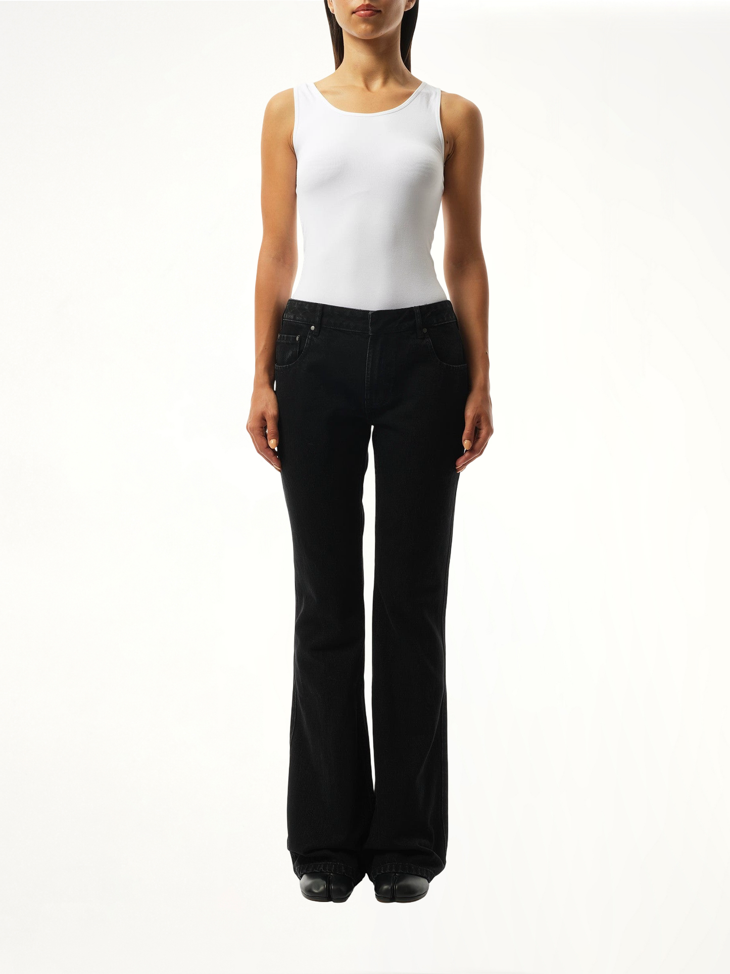 ENTIRE STUDIOS Slim-Flared Jeans (Black)