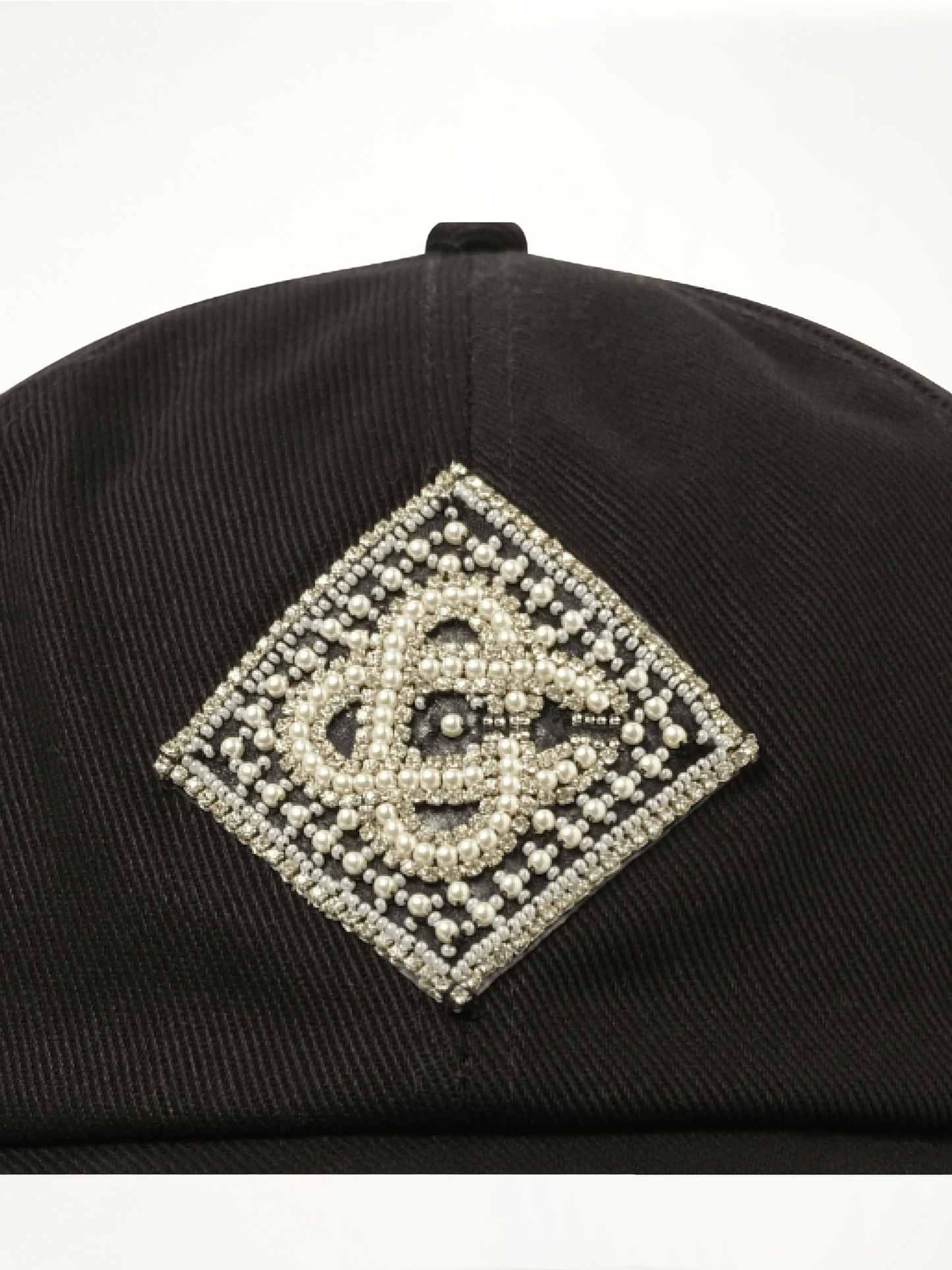 CASABLANCA Pearl Diamond CC Patch Cap (Black)