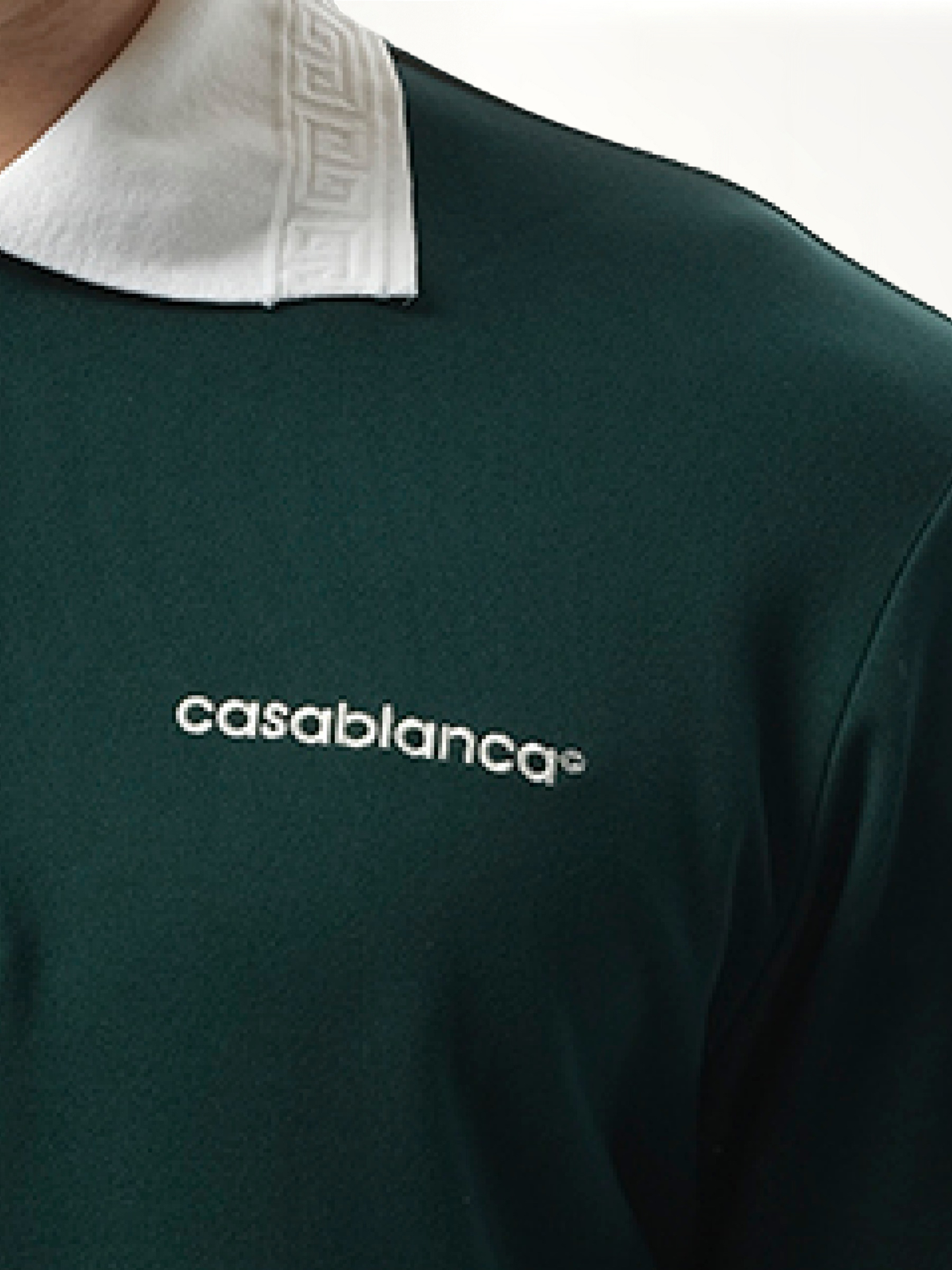 CASABLANCA Long Sleeve Viscose Polo (Green)