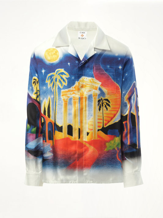 CASABLANCA Long Sleeve Cuban Collar Shirt (Multicolour)