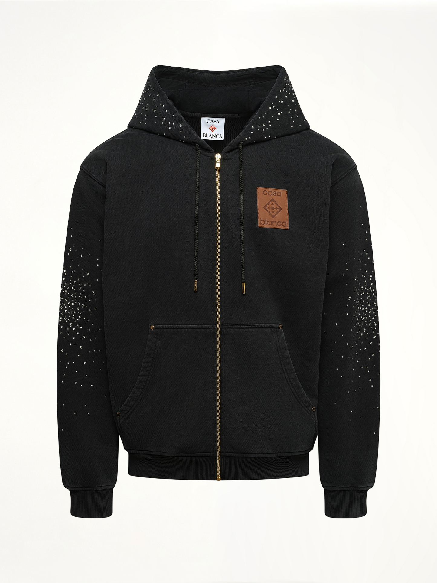 CASABLANCA La Premonition Hotfix Printed Zip Hoodie (Black)