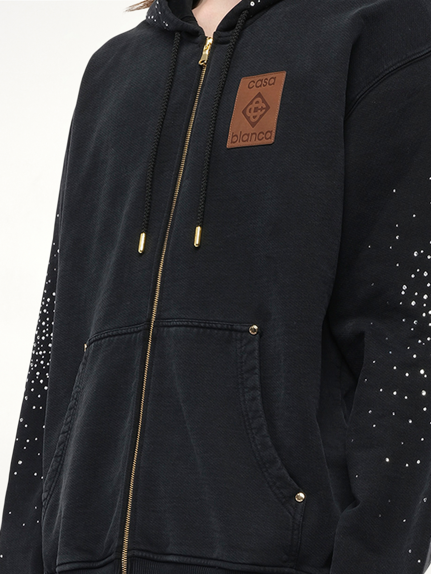 CASABLANCA La Premonition Hotfix Printed Zip Hoodie (Black)