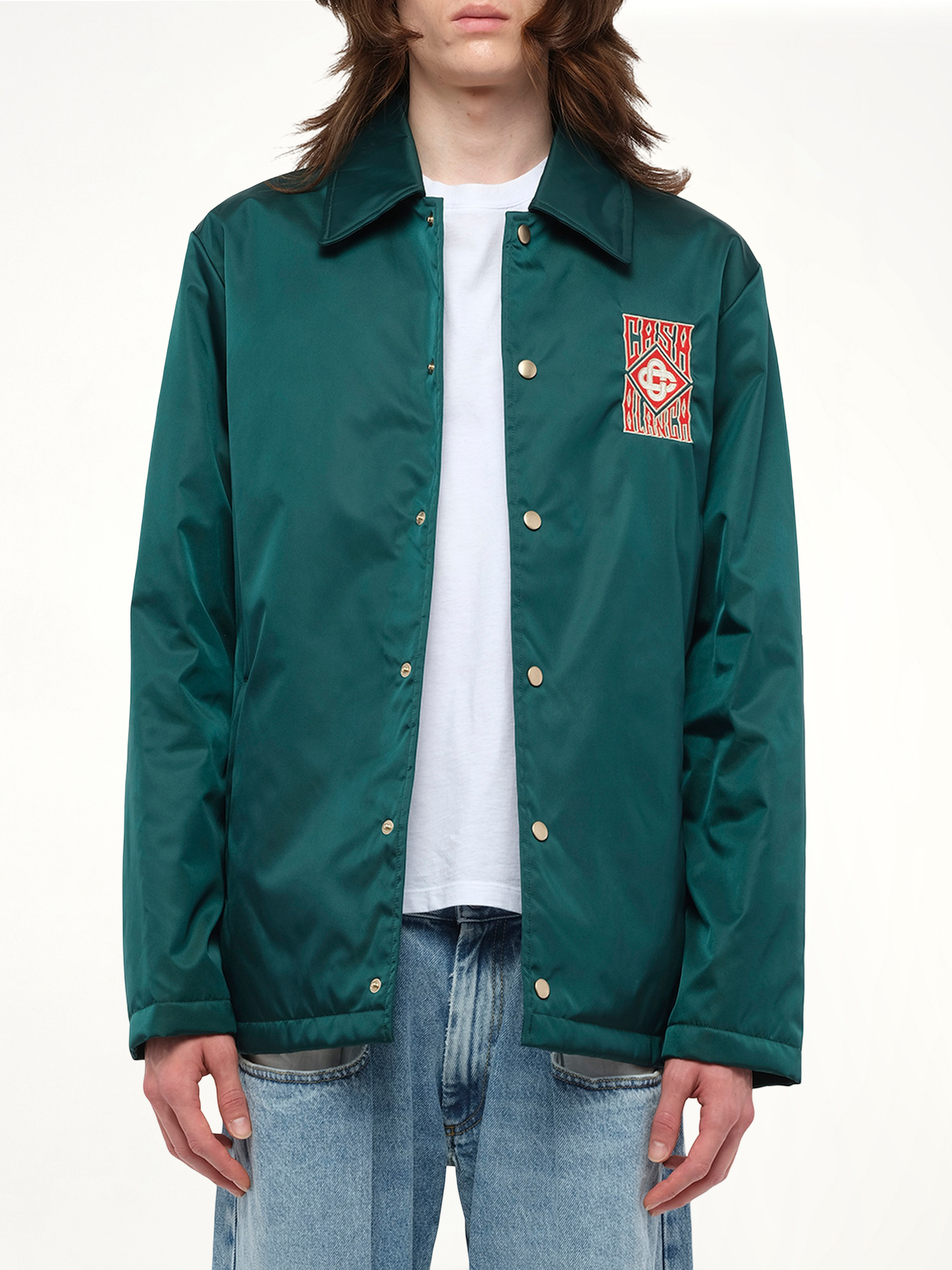 Image of Coats & Jackets. Productname: CASABLANCA Stadium Jacket in GREEN colour by brand - CASABLANCA