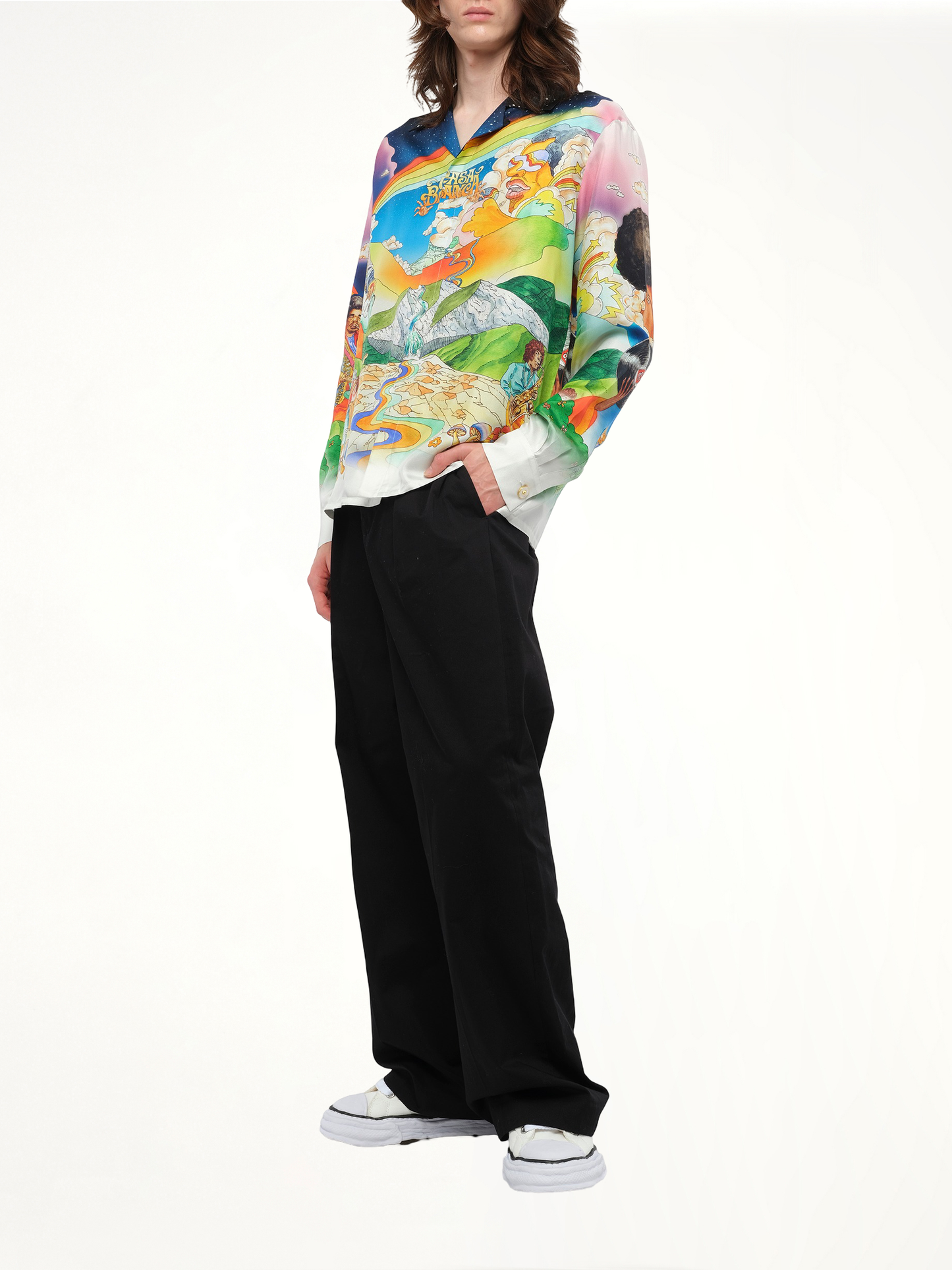 CASABLANCA La Musique Cuban Collar Shirt (Multicolour)
