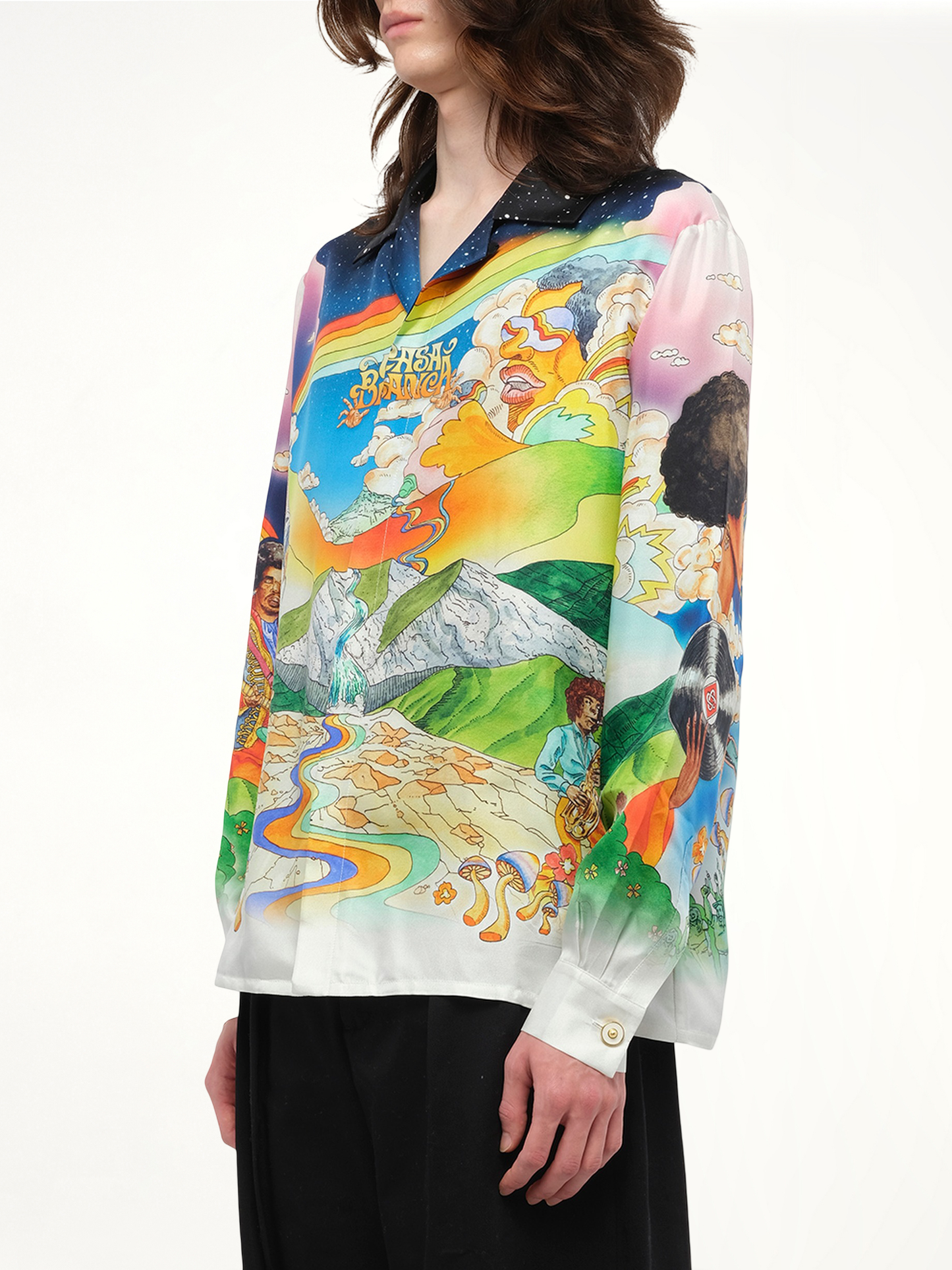 CASABLANCA La Musique Cuban Collar Shirt (Multicolour)