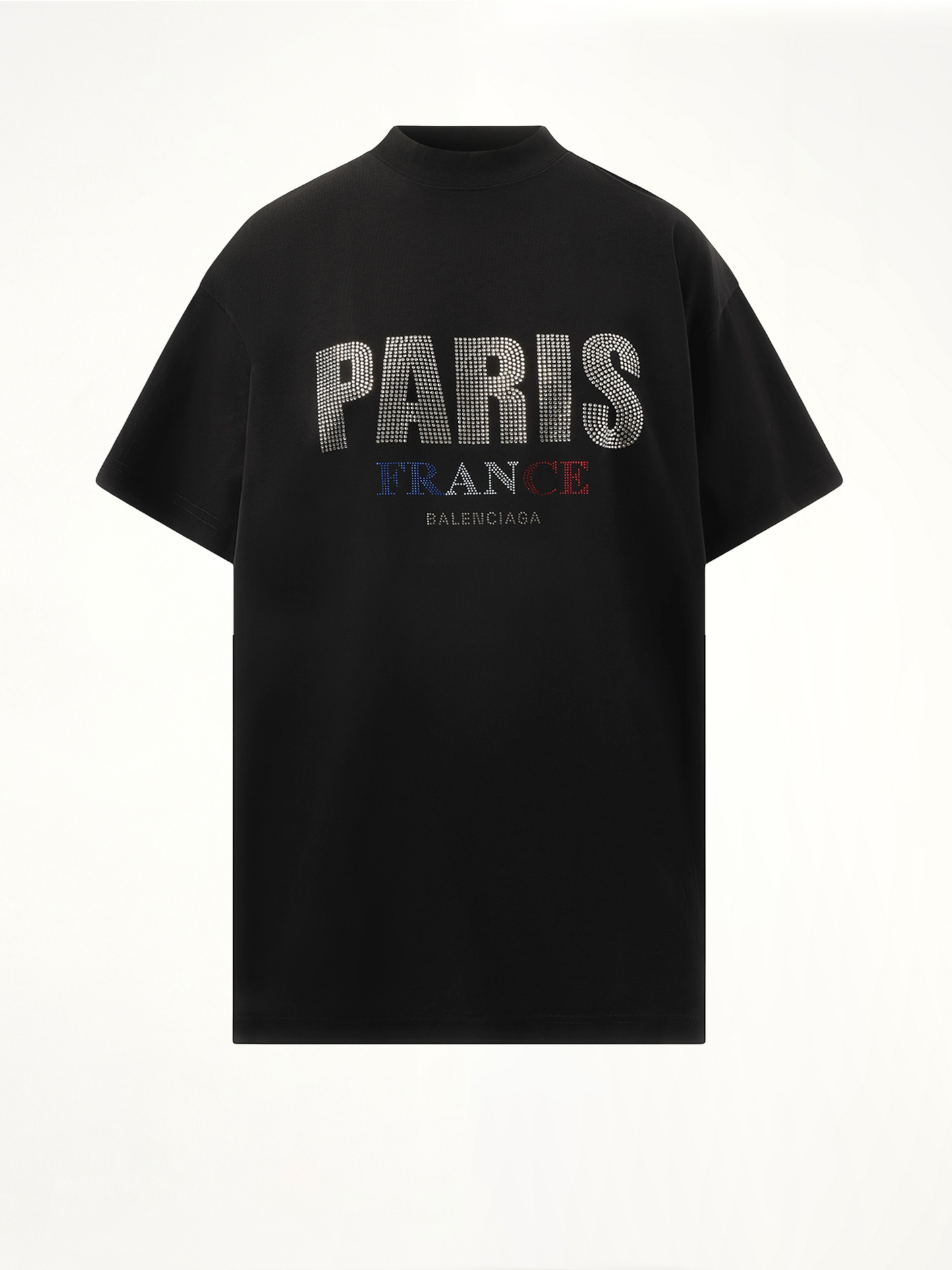 BALENCIAGA Paris Strass Oversized T-Shirt (Black)