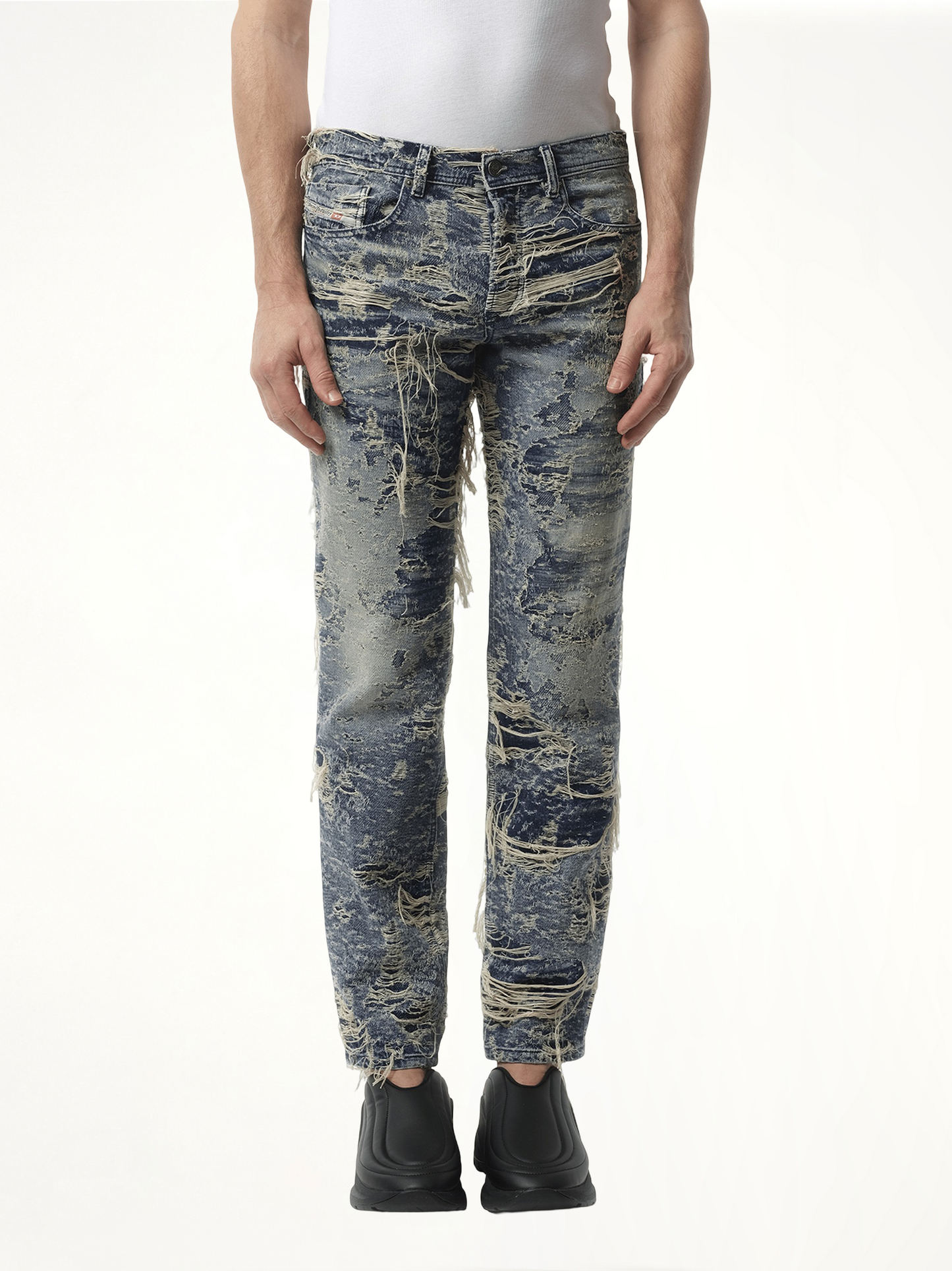 Image of Jeans. Productname: DIESEL 2023 D-Finitive Distressed Jeans in Blue colour by brand - DIESEL