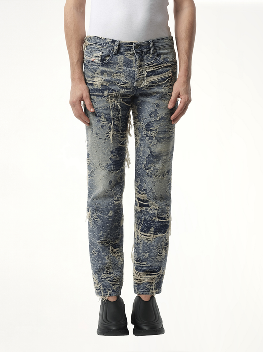 Image of Jeans. Productname: DIESEL 2023 D-Finitive Distressed Jeans in Blue colour by brand - DIESEL