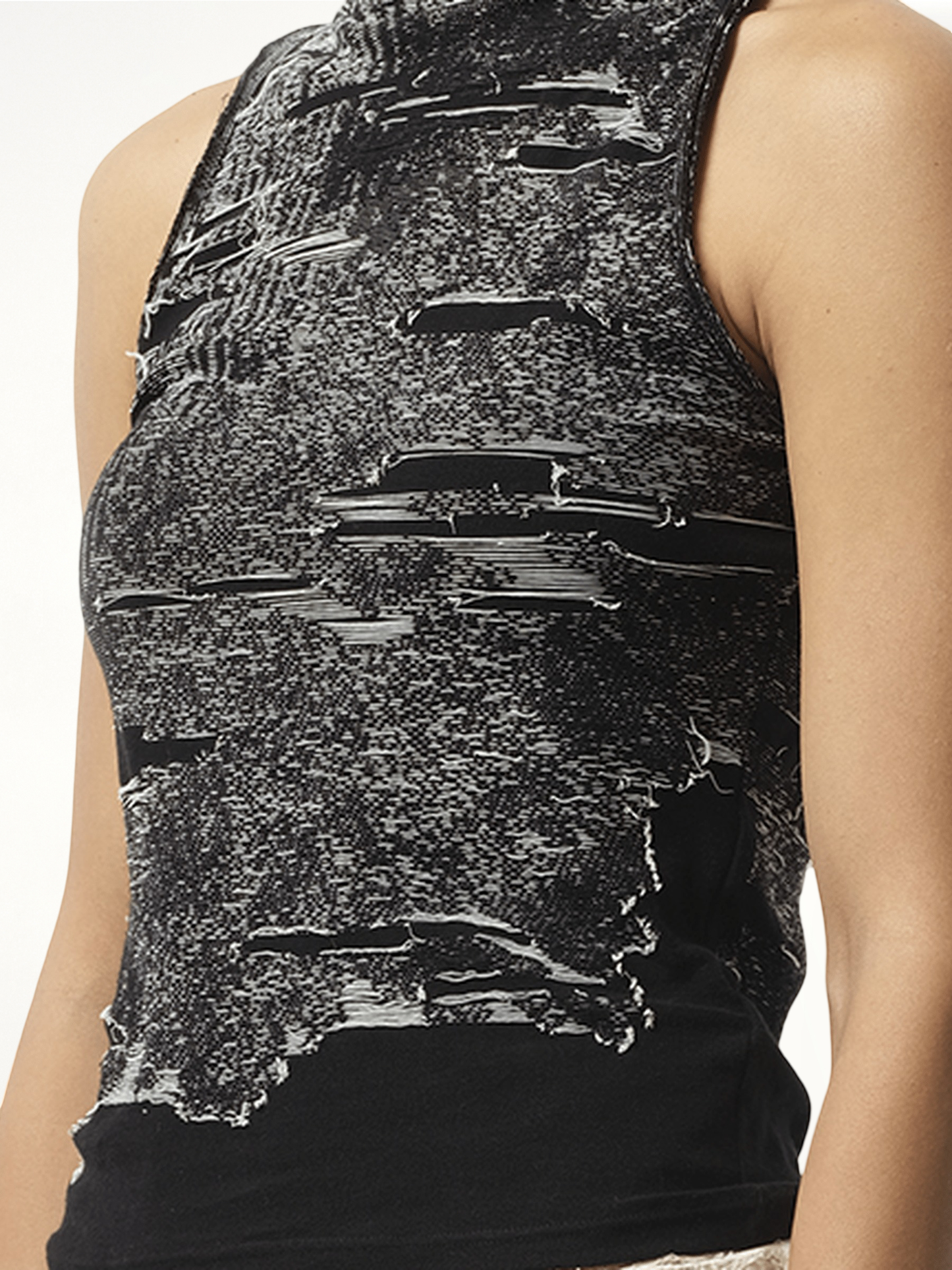 DIESEL Distressed Halterneck Top (Black)
