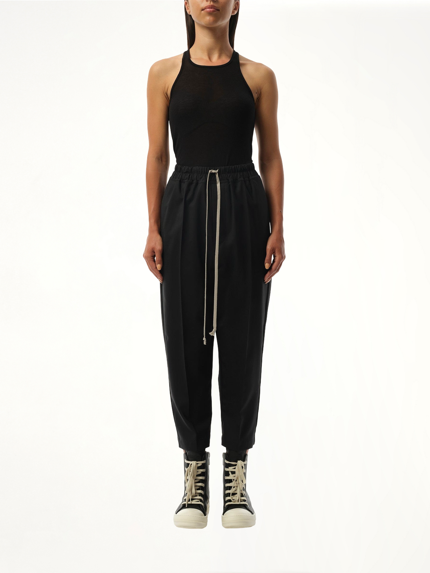 RICK OWENS Drawstring Astaires Cropped Pants (Black)